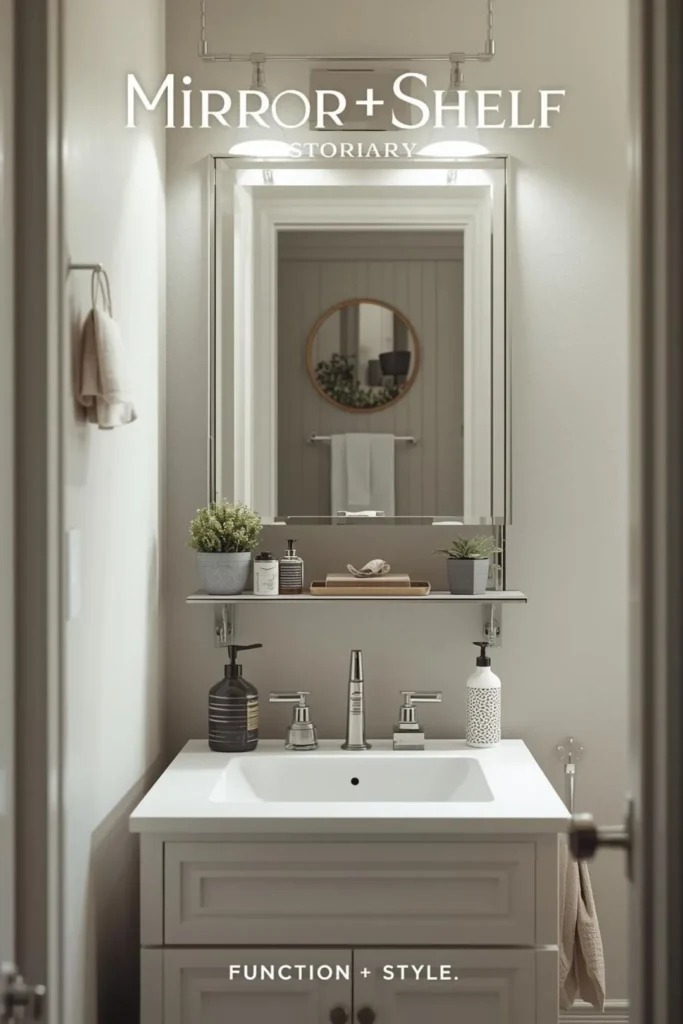 Bathroom Mirror Ideas With Shelf Under For Storage (1)