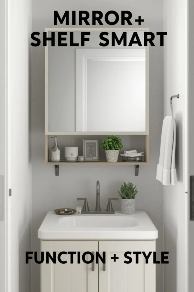 Bathroom Mirror Ideas With Shelf Under For Storage (1)