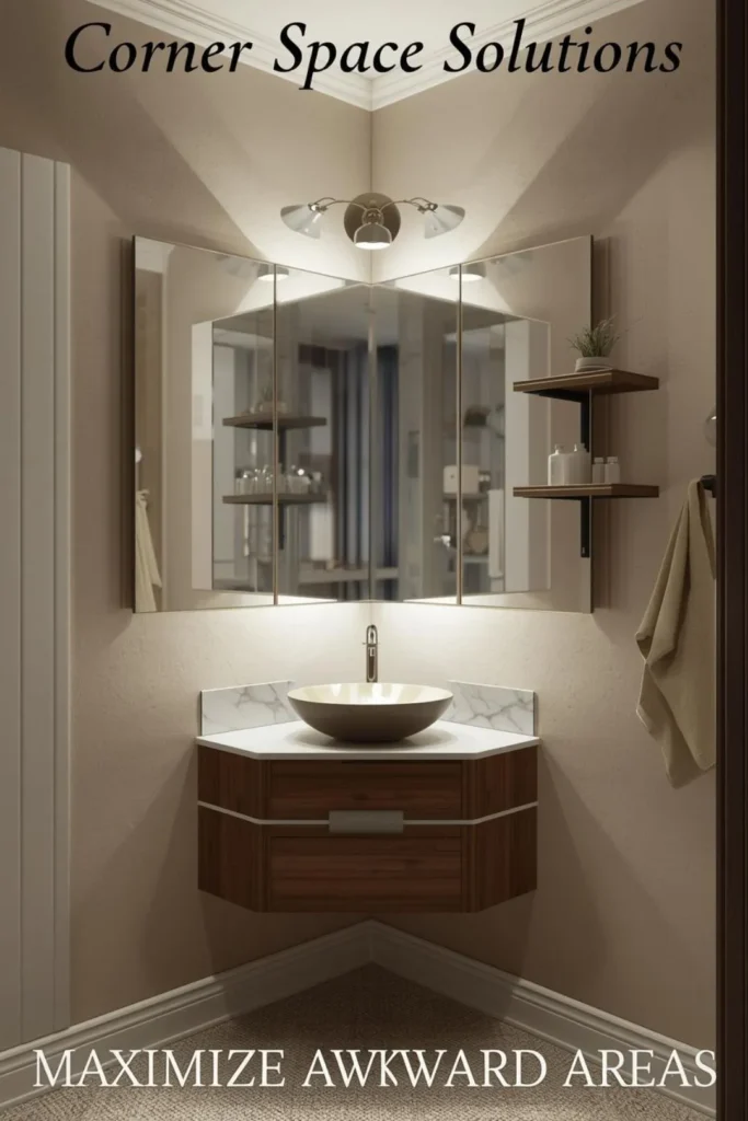 Corner Bathroom Mirror Ideas For Awkward Spaces