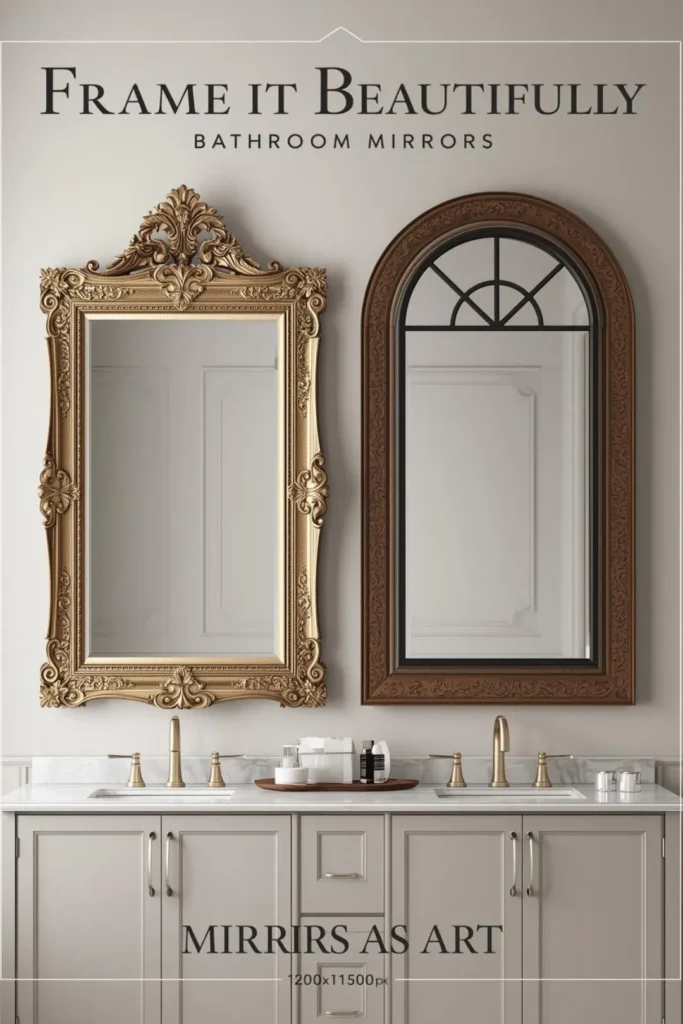 Double Bathroom Mirror Ideas With Stylish Frames