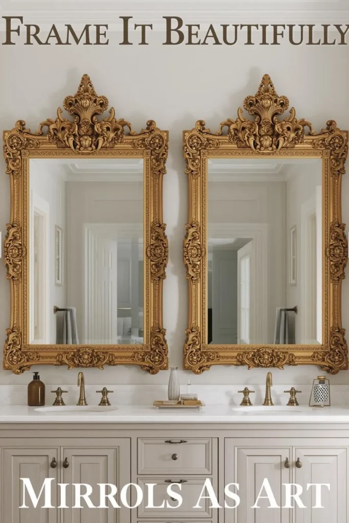 Double Bathroom Mirror Ideas With Stylish Frames