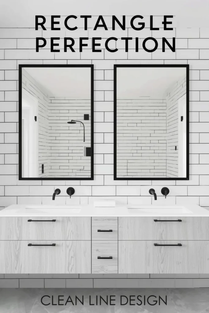 Rectangle Bathroom Mirror Ideas With Clean Lines