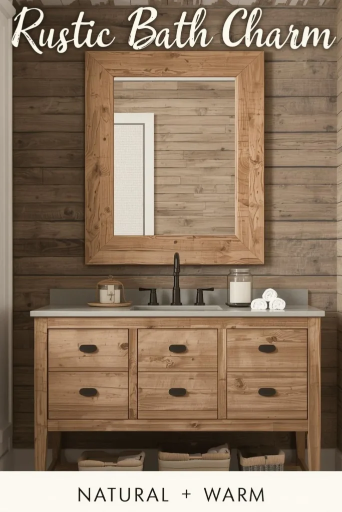 Rustic Bathroom Mirror Ideas With Natural Charm (1)