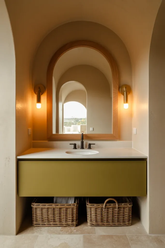 Arched Wood Mirror