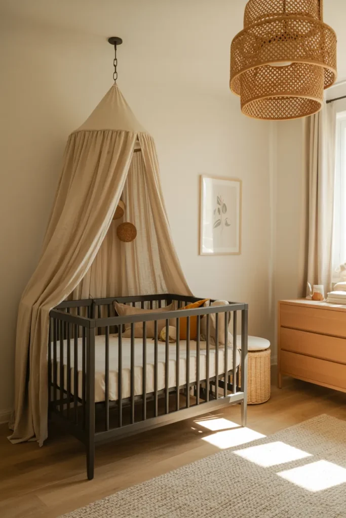 Black Canopy Crib