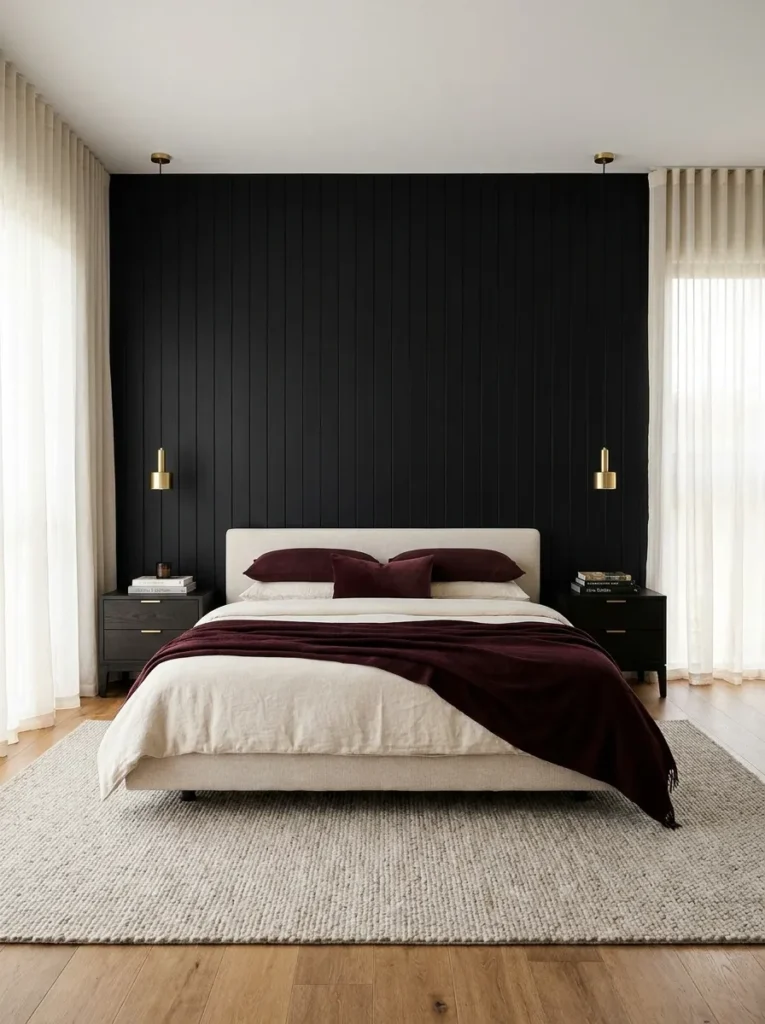 Black Paneled Headboard