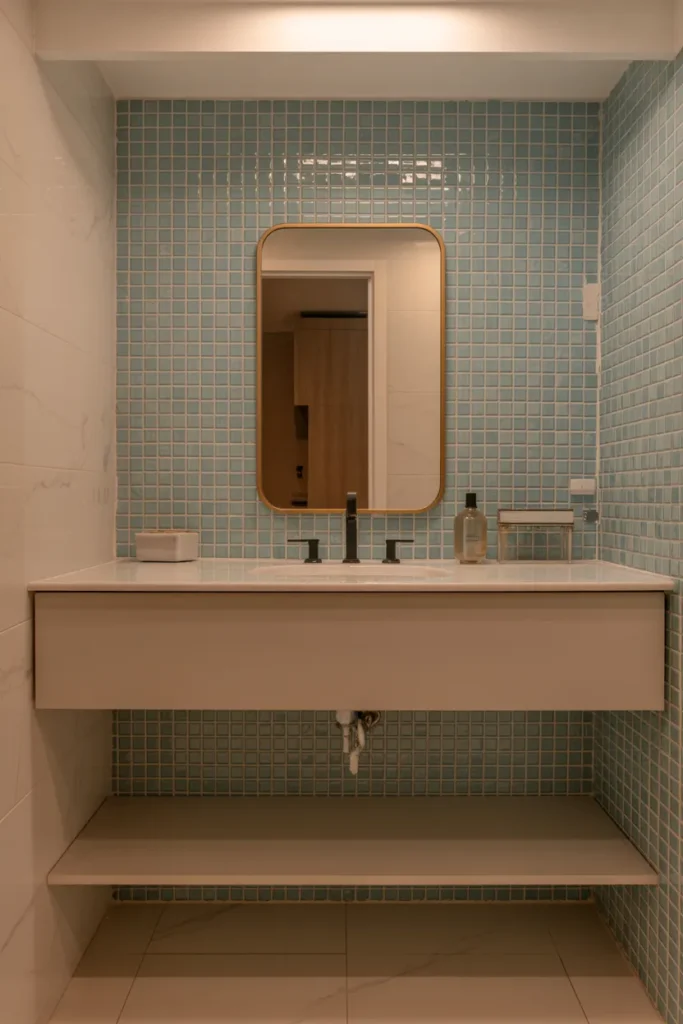 Blue Mosaic Backsplash