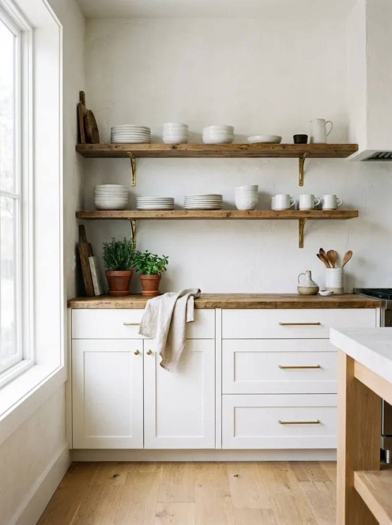 Brown Wood Open Shelving