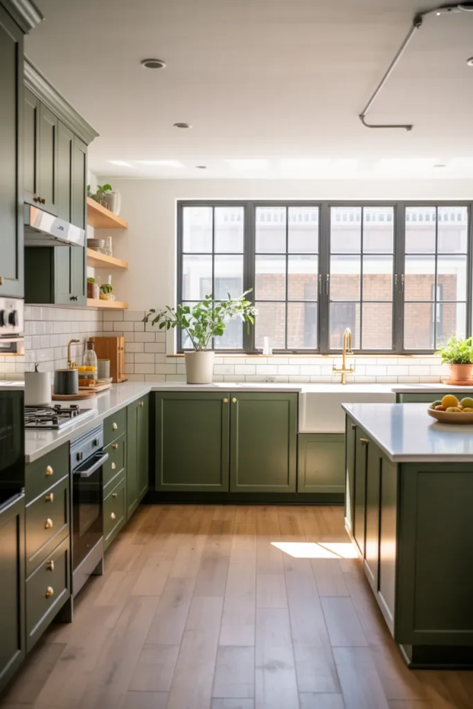 Dark Green Cabinets