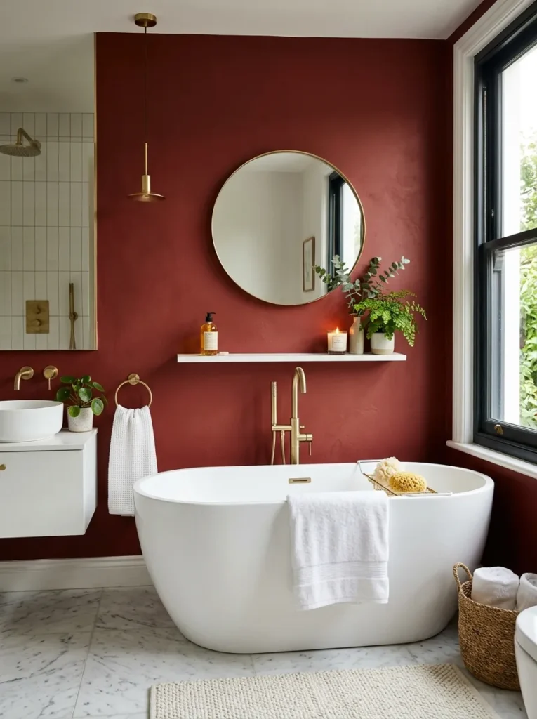 Deep Red Accent Wall