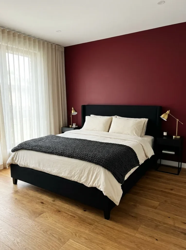 Deep Red Accent Wall