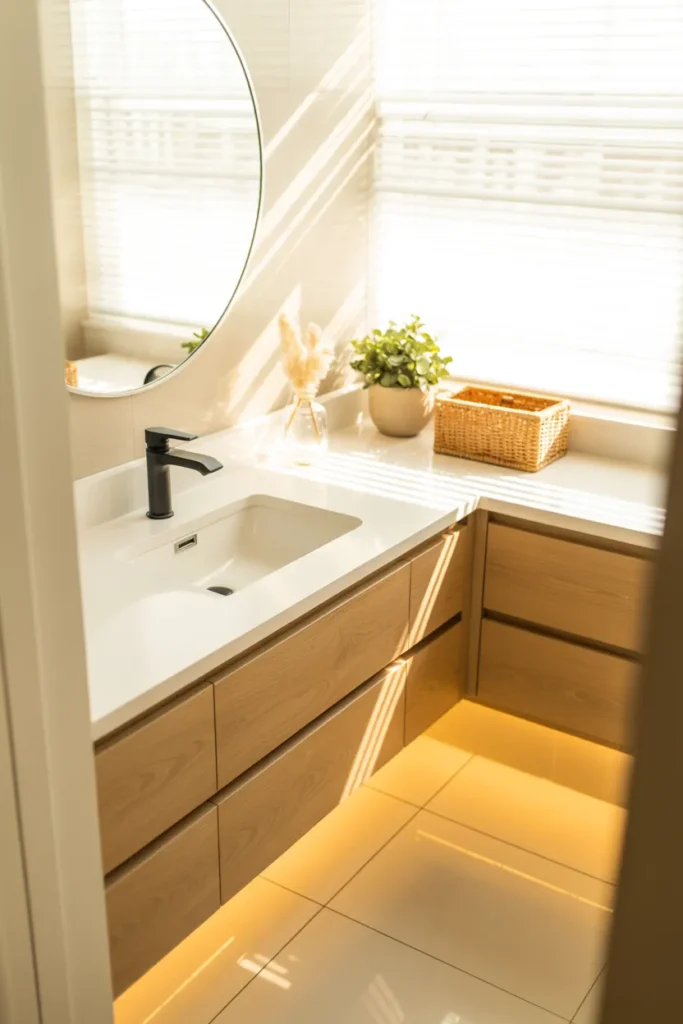 Floating Corner Vanity