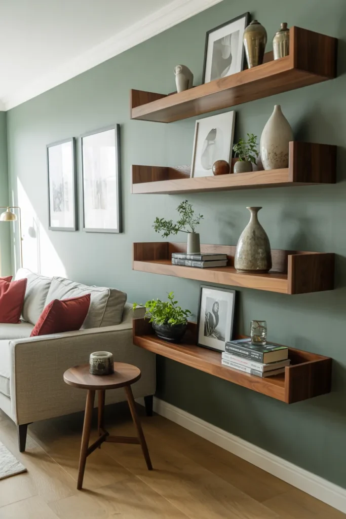 Floating Wood Shelves