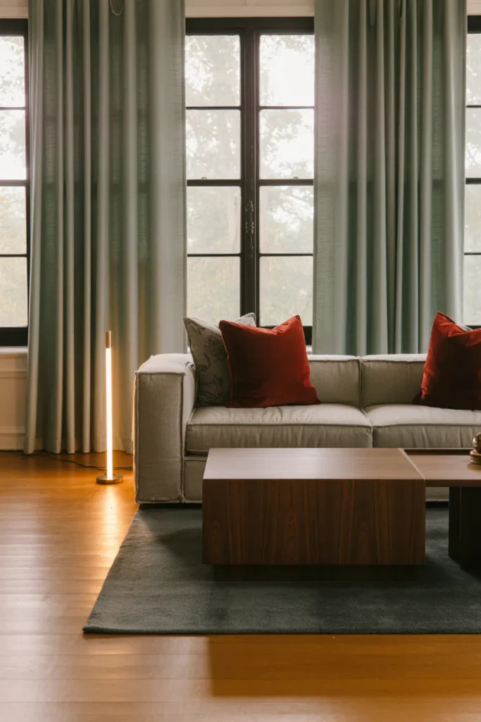 Grey Linen Curtains.