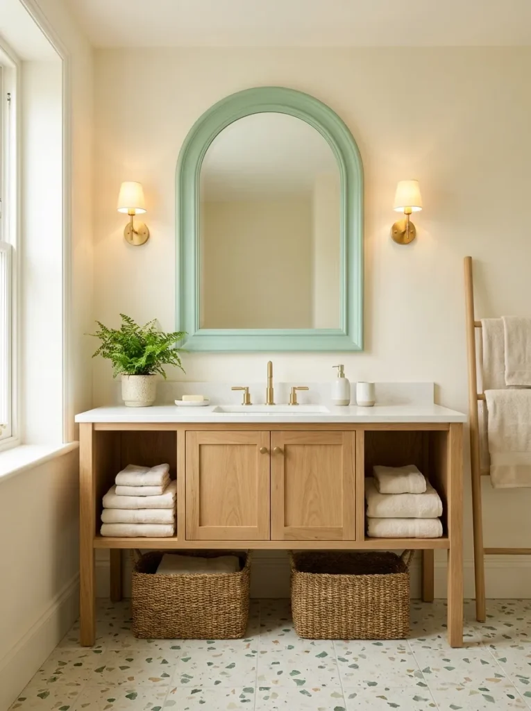 Mint Framed Mirror