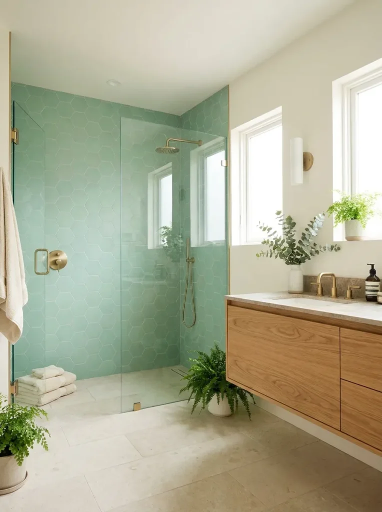 Mint Hexagon Tiles