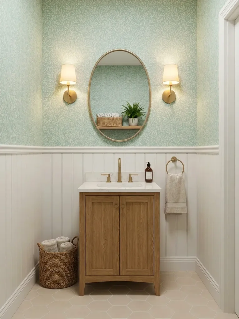Mint Patterned Wallpaper