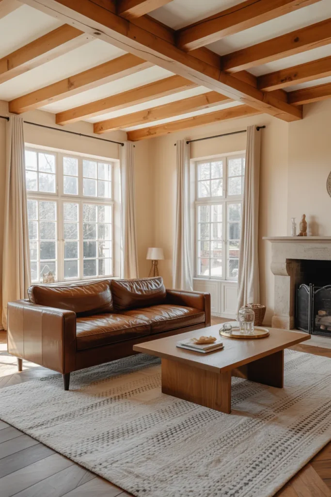 Natural Wood Ceiling Beams