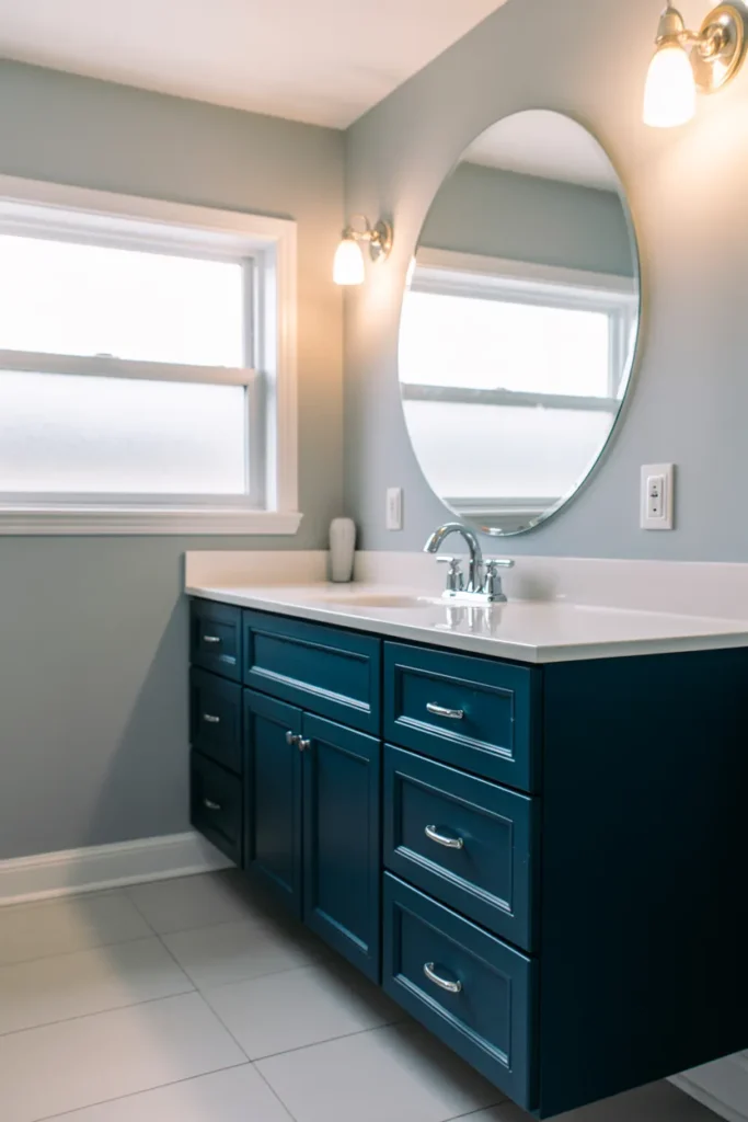 Navy Vanity Cabinet