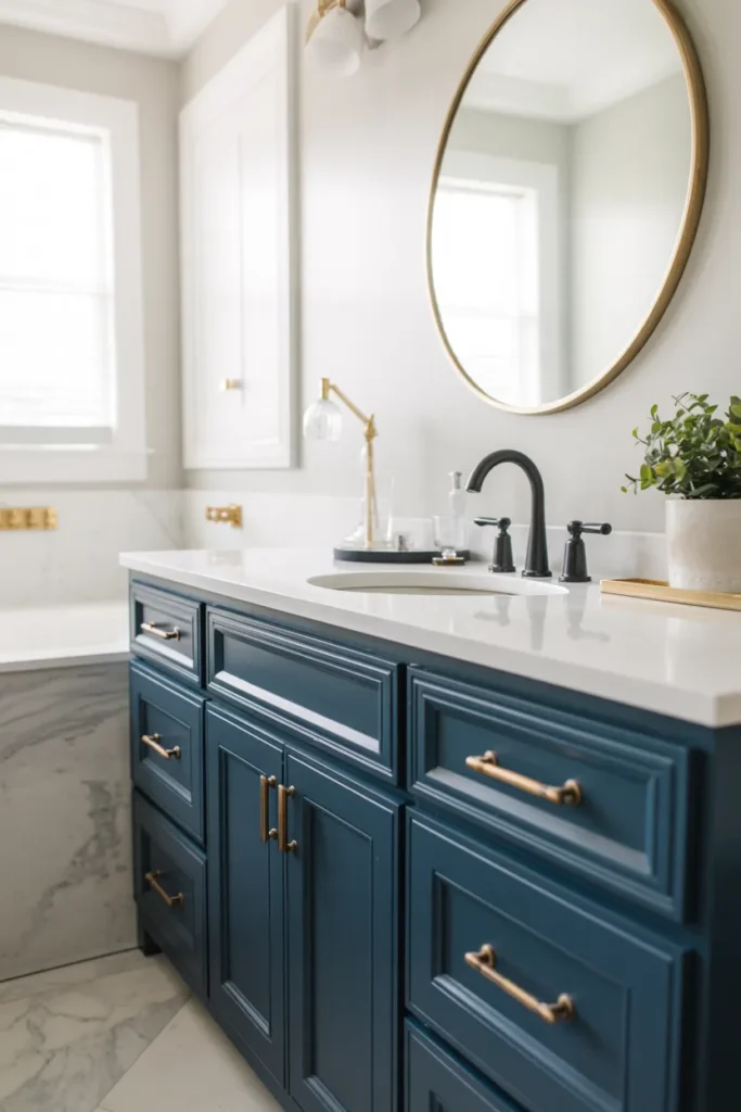 Navy Vanity Cabinet