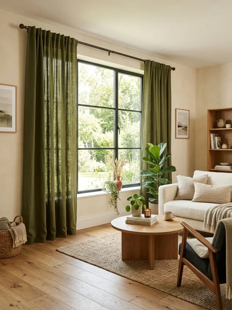 Olive Green Curtains