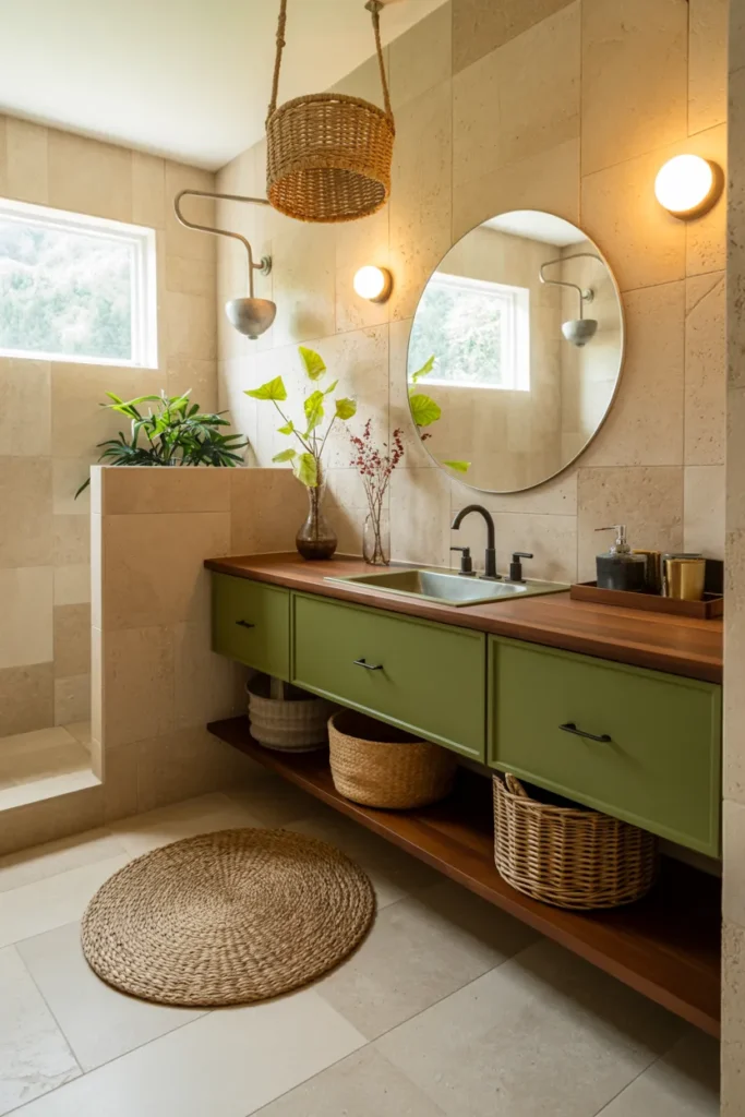 Olive Green Vanity
