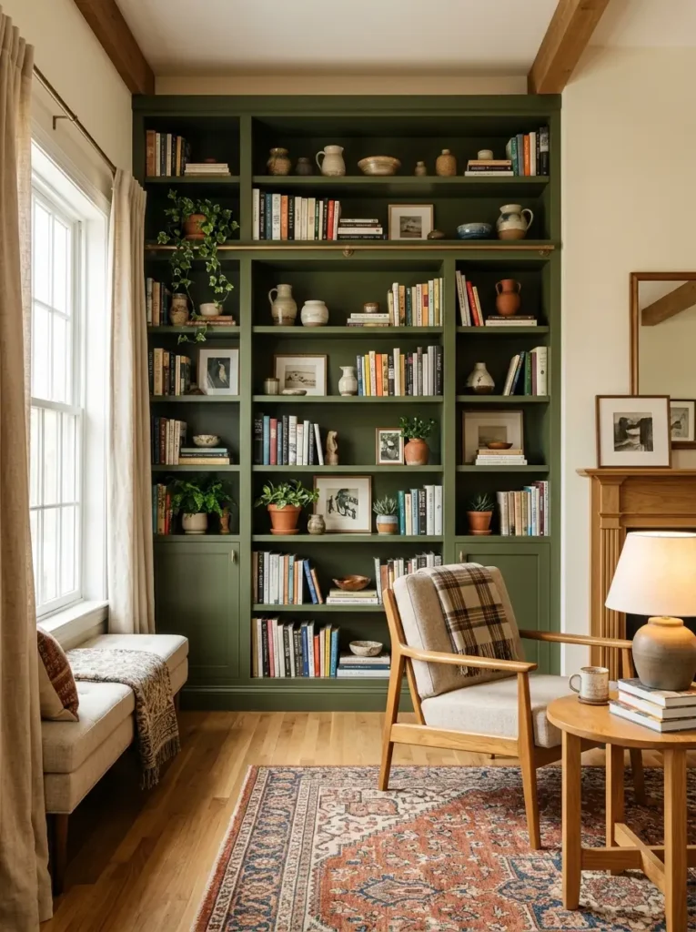 Olive Painted Built-Ins