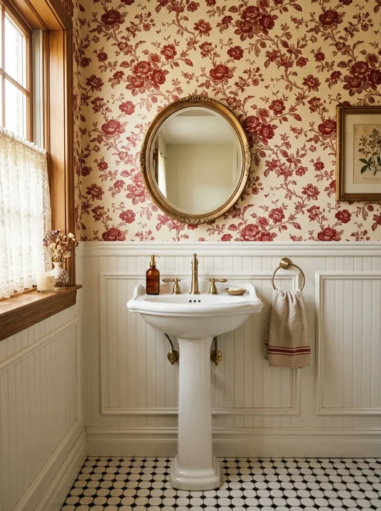 Red Patterned Wallpaper