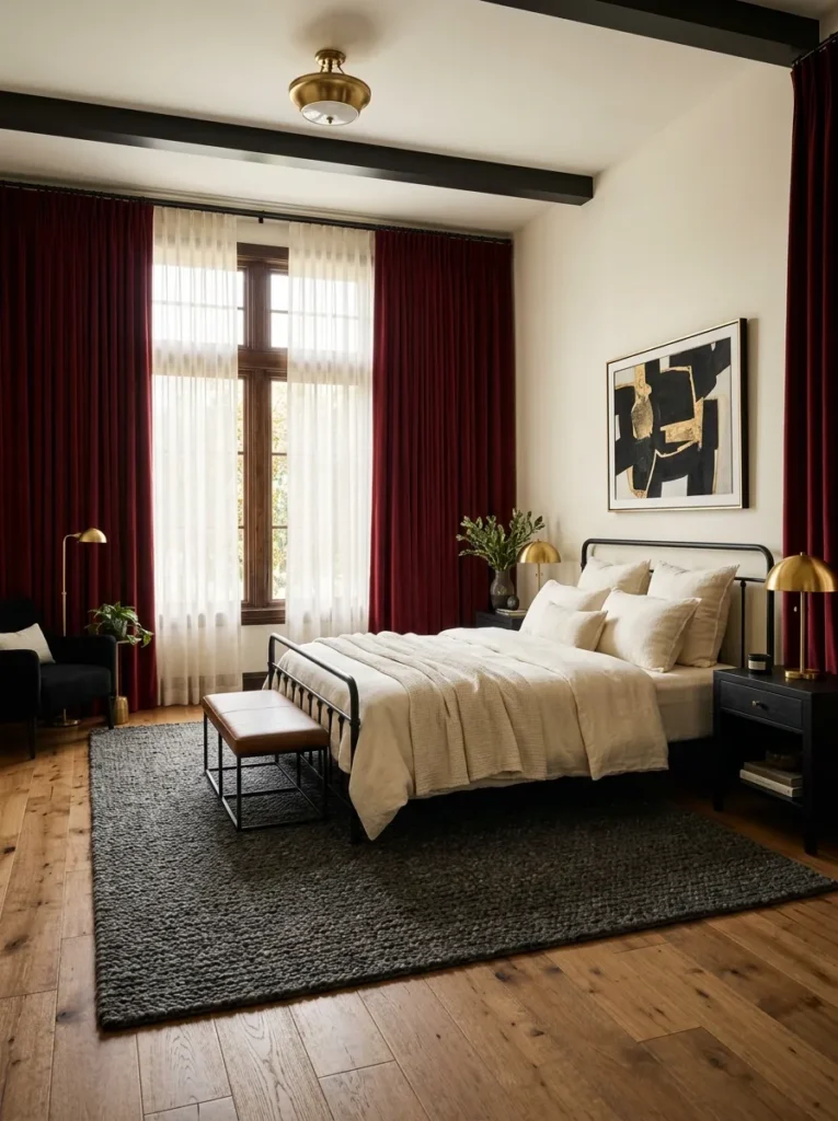 Red Window Curtains