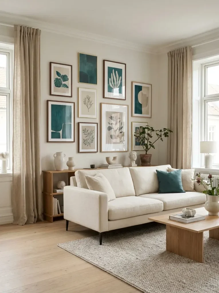 Teal Gallery Wall