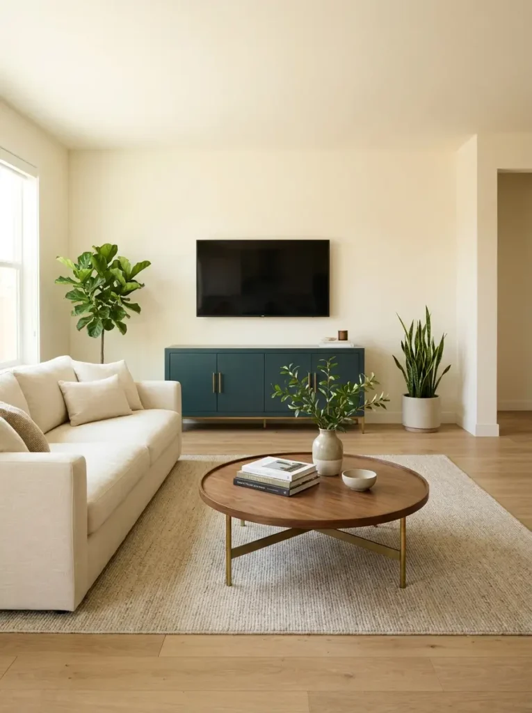 Teal Media Cabinet