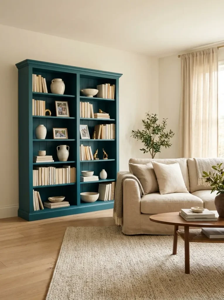 Teal Painted Bookcase