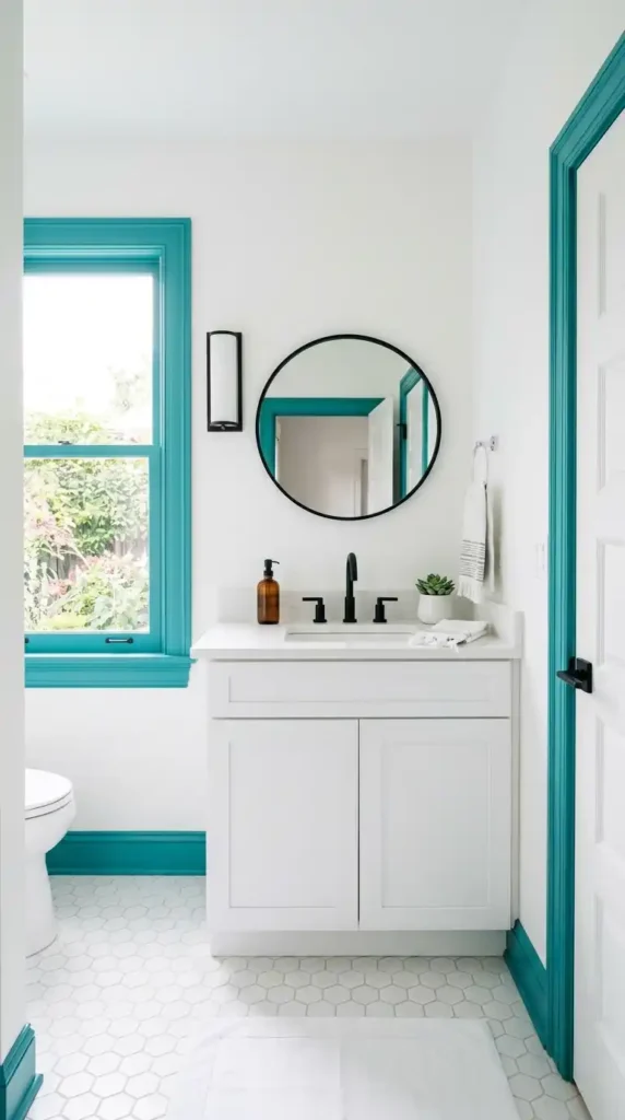 Teal Painted Trim