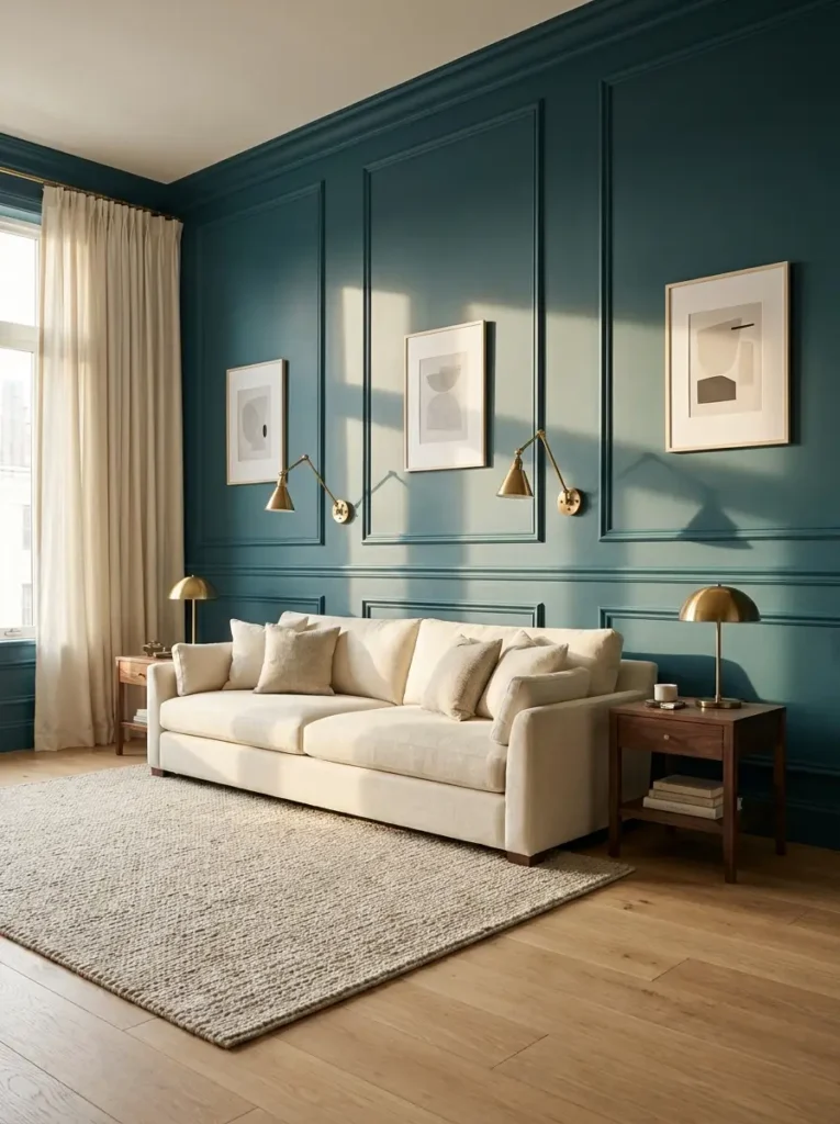 Teal Paneled Wall