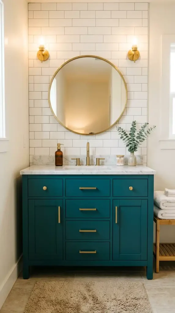 Teal Vanity Cabinet