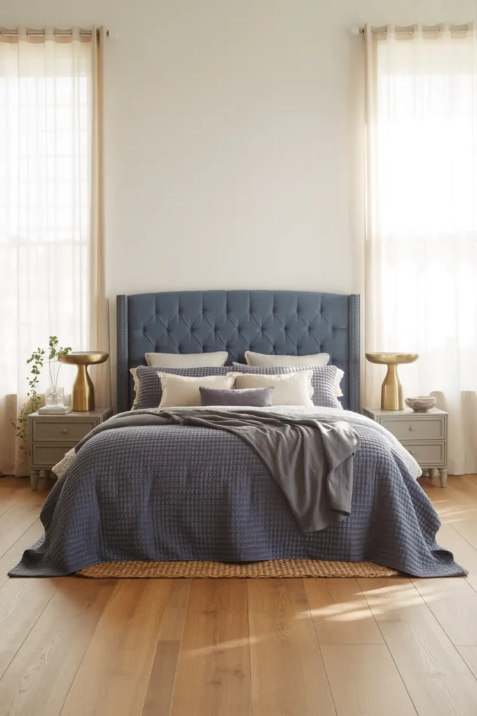 Tufted Blue Headboard