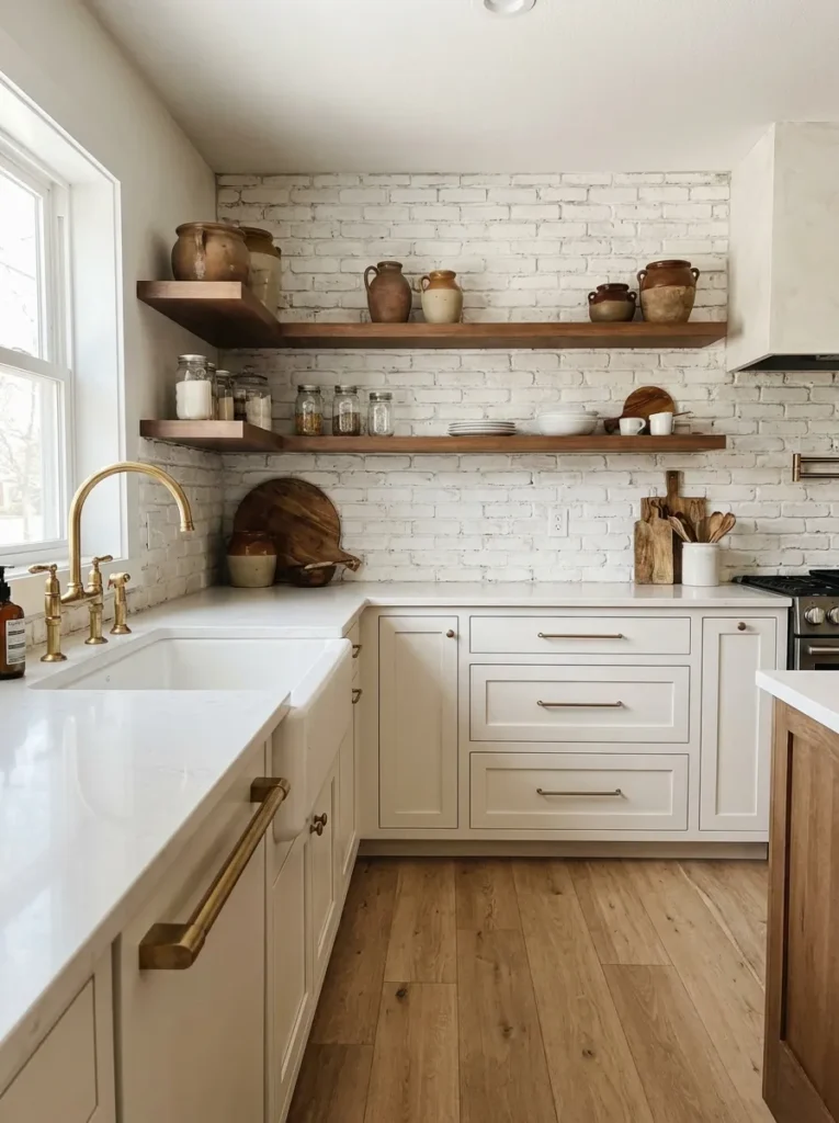 White Brick Backsplash