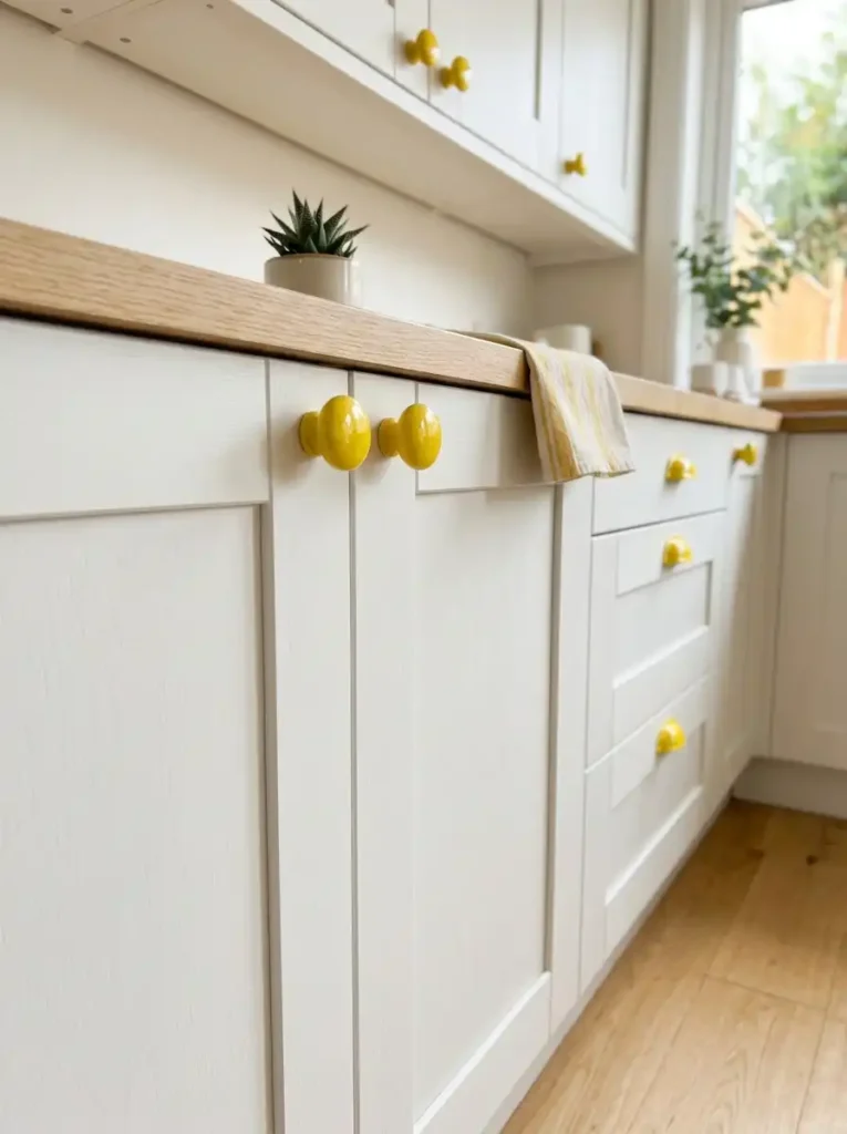 Yellow Cabinet Hardware