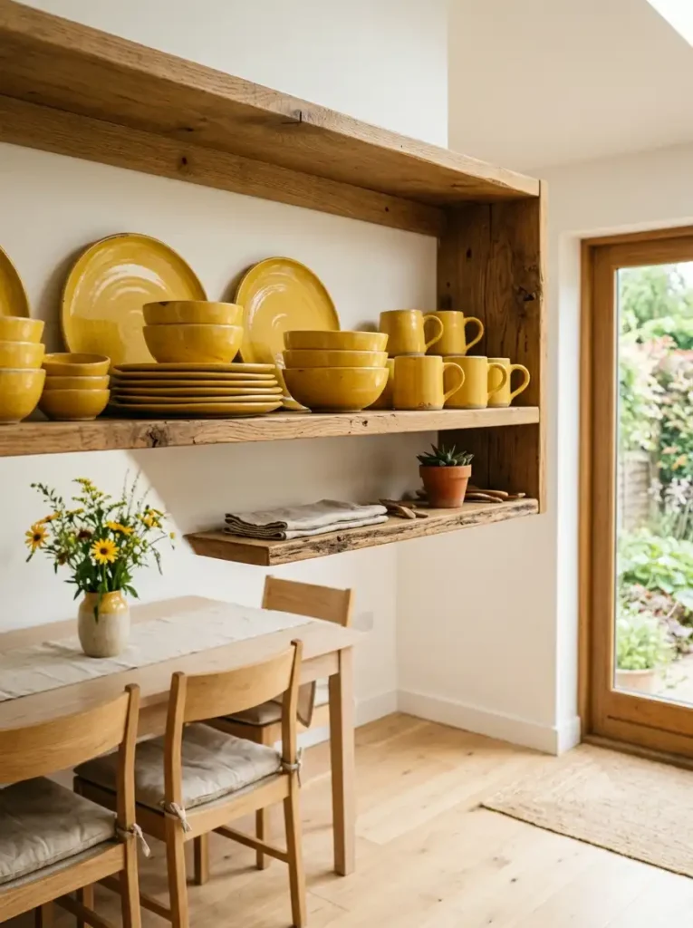 Yellow Ceramic Dinnerware Display