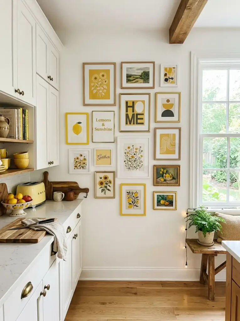 Yellow Gallery Wall