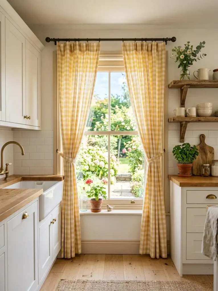 Yellow Gingham Curtains