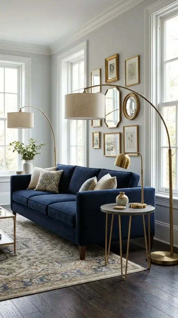 Navy and Brass Accents
